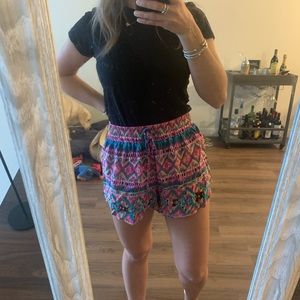 Tolani silk shorts with draw string